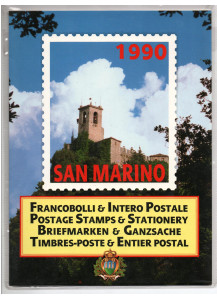 1990 Libro Ufficiale San Marino Francobolli e Interi Postali